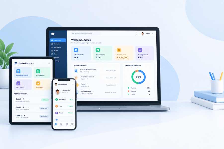 School management software attendance screen placeholder